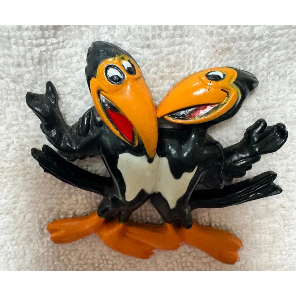 Vintage 1991 Viacom Heckle & Jeckle magpies rubber refrigerator magnet